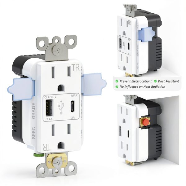 ThunderWay USB Outlet 21W Fast Charging Tamper Resistant-5