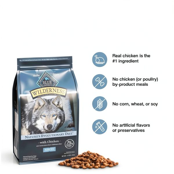 Blue Buffalo High Protein Dog Food Chicken Recipe Adult-5