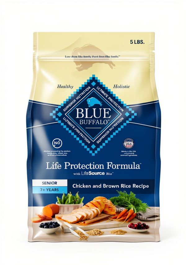 Blue Buffalo Senior Dog Food Chicken Brown Rice Formula-0