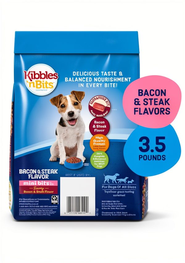 Kibbles n Bits Small Breed Dog Food Bacon Steak Flavor-1