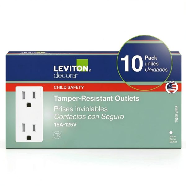 Leviton T5325-WMP White 10 Pack Electrical Outlet-1