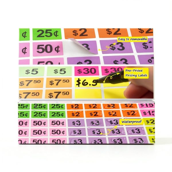 Price Sticker 05 Labelon Multicolor 1/2 x 3/4 Inch Removable Pack 4125-1
