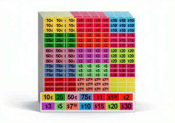 Price Sticker 05 Labelon Multicolor 1/2 x 3/4 Inch Removable Pack 4125-0