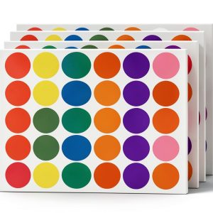 TownStix 1000 Piece Sticker Set 8 Colors Round Plastic Labels-0