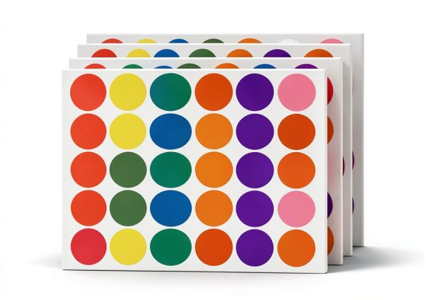 TownStix 1000 Piece Sticker Set 8 Colors Round Plastic Labels-0