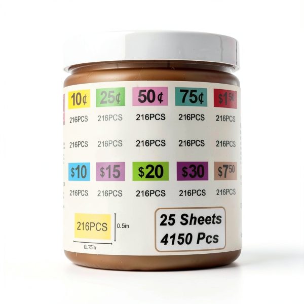 Price Sticker 05 Labelon Multicolor 1/2 x 3/4 Inch Removable Pack 4125-2