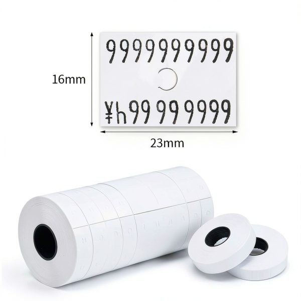 Price Gun Labels ICSTM BQ-1031 23mm x 16mm Round Paper Labels White-3