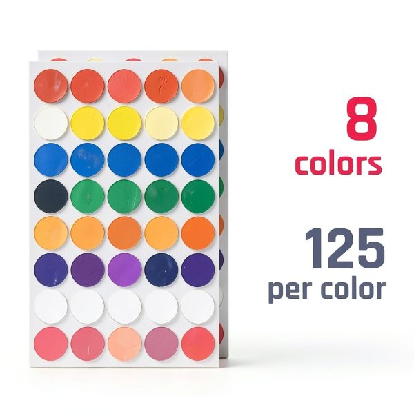 TownStix 1000 Piece Sticker Set 8 Colors Round Plastic Labels-2