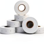 Perco 2 Line white labels 8 Rolls 6,000 Price Date Gun Labels USA-0