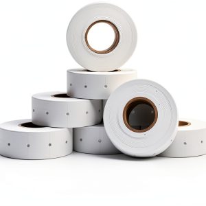 Perco 2 Line white labels 8 Rolls 6,000 Price Date Gun Labels USA-0