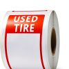 300 Stickers Used Tire Label Affrolling 6x2-3/4 Inch Red White-2