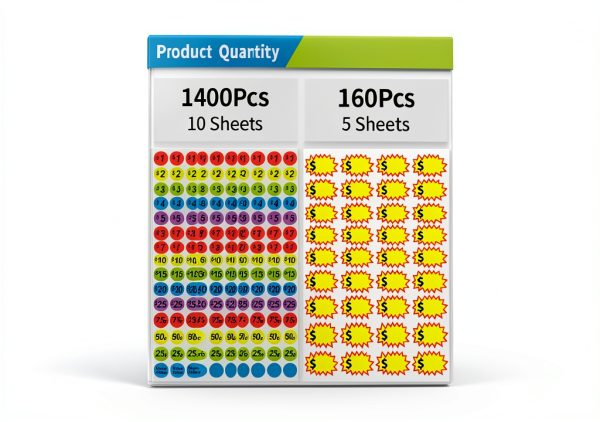 Price Stickers MOIKKA GC 1560pcs Removable Garage Sale Labels-2