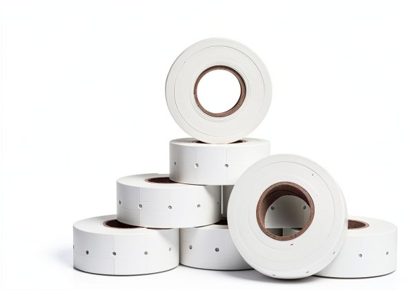 Perco 2 Line white labels 8 Rolls 6,000 Price Date Gun Labels USA-2