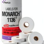 Perco White Pricing Labels for Monarch 1136 8 Rolls 14k Labels-0