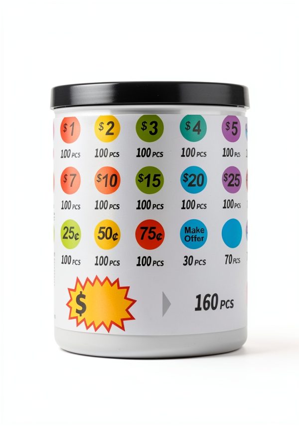 Price Stickers MOIKKA GC 1560pcs Removable Garage Sale Labels-5