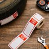 300 Stickers Used Tire Label Affrolling 6x2-3/4 Inch Red White-5