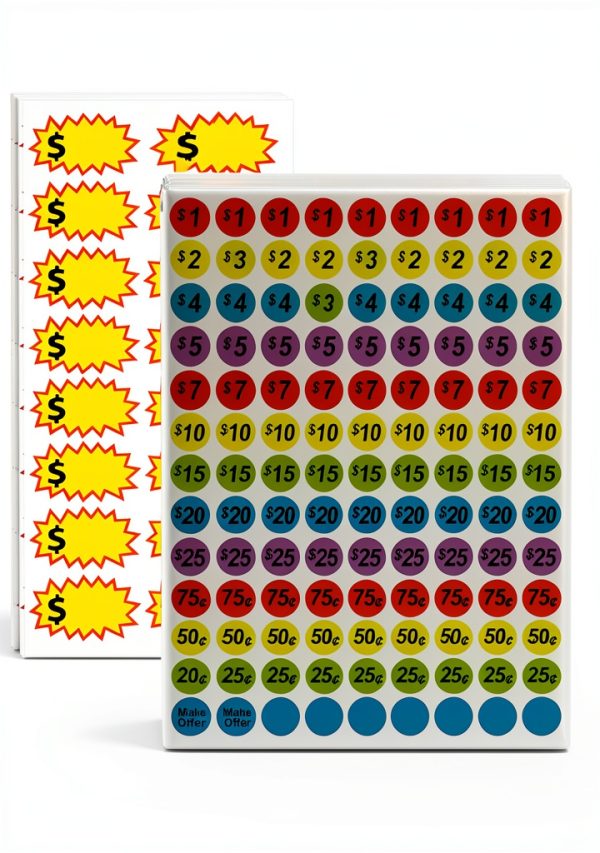 Price Stickers MOIKKA GC 1560pcs Removable Garage Sale Labels-0