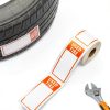 300 Stickers Used Tire Label Affrolling 6x2-3/4 Inch Red White-4