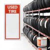 300 Stickers Used Tire Label Affrolling 6x2-3/4 Inch Red White-3